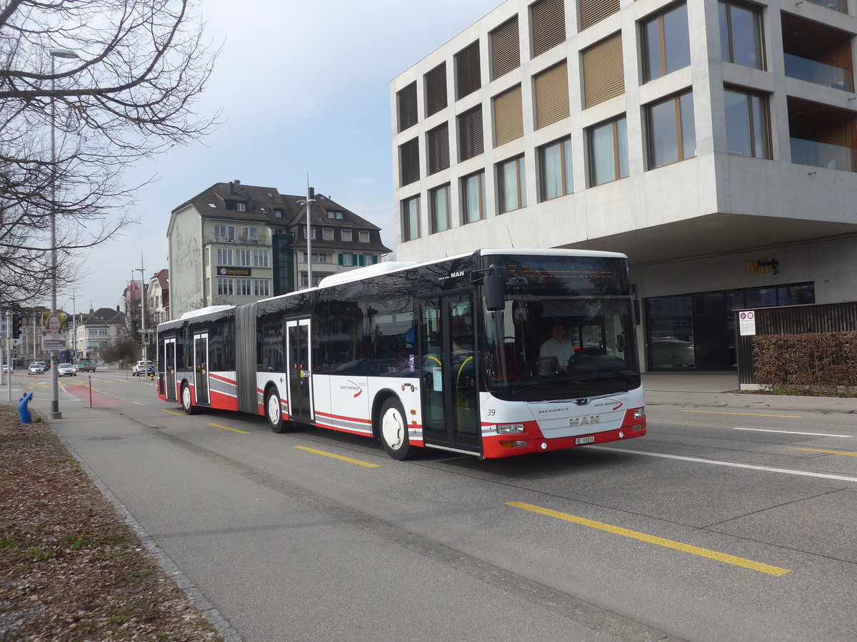 (223'941) - ASm Langenthal - Nr. 39/BE 93'826 - MAN (ex AVA Biel Nr. 2) am 4. M�rz 2021 beim Hauptbahnhof Solothurn