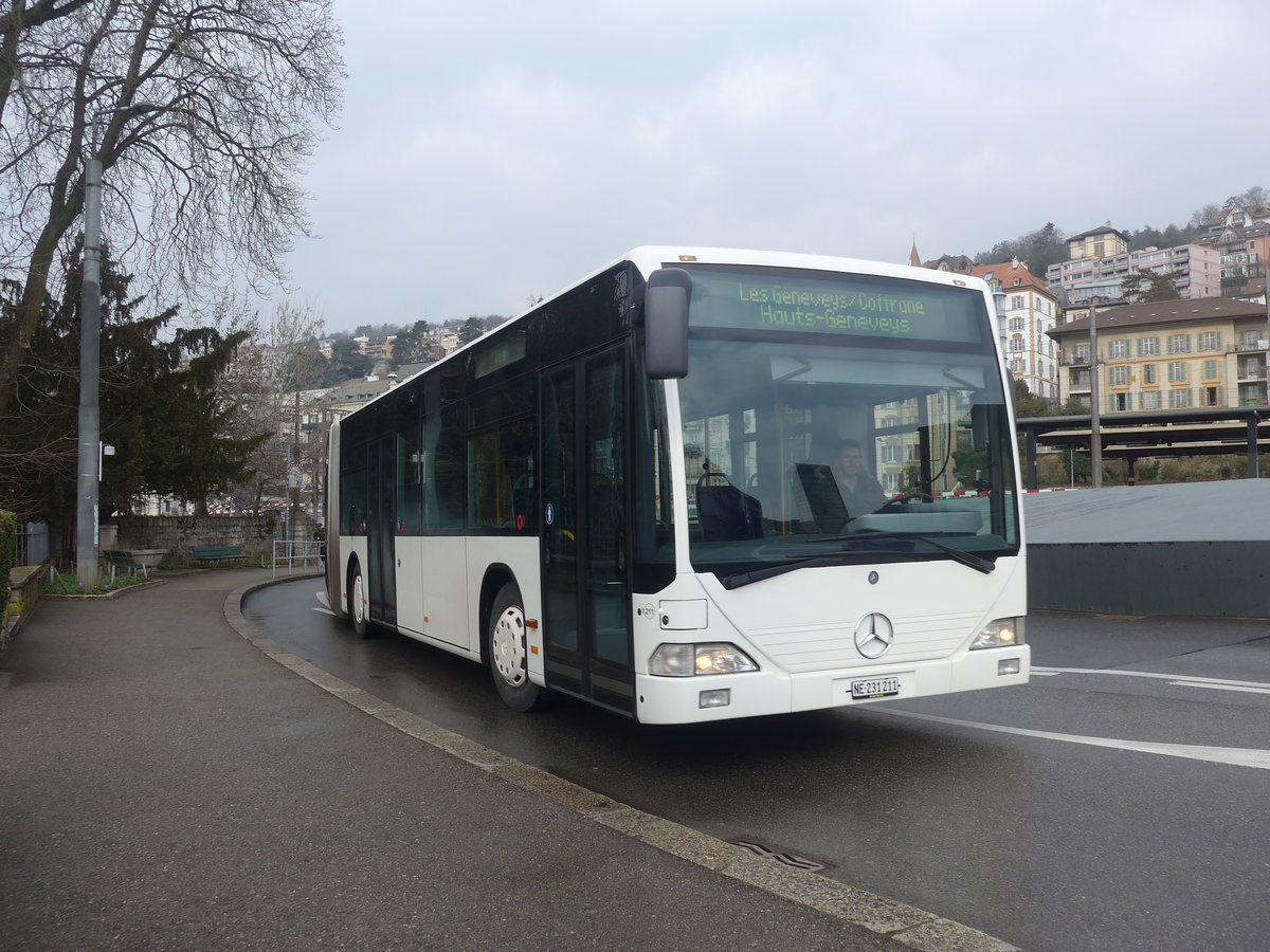 (224'004) - Interbus, Yverdon - Nr. 1211/NE 231'211 - Mercedes (ex BVB Basel Nr. 792; ex VZO Gr�ningen Nr. 24) am 7. M�rz 2021 beim Bahnhof Neuch�tel (Einsatz CarPostal)
