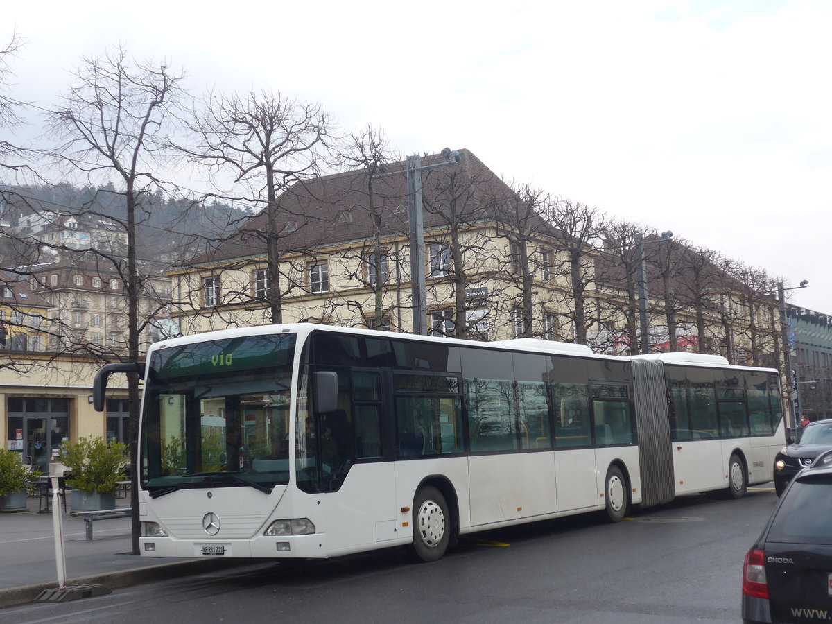 (224'020) - Interbus, Yverdon - Nr. 1211/NE 231'211 - Mercedes (ex BVB Basel Nr. 792; ex VZO Gr�ningen Nr. 24) am 7. M�rz 2021 beim Bahnhof Neuch�tel (Einsatz CarPostal)