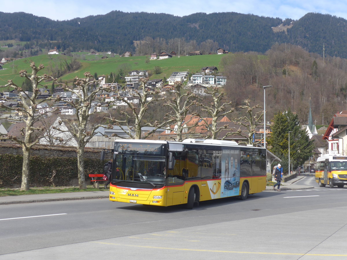 (224'060) - PostAuto Zentralschweiz - Nr. 5/OW 10'002 - MAN (ex Dillier, Sarnen Nr. 5) am 13. M�rz 2021 beim Bahnhof Sarnen