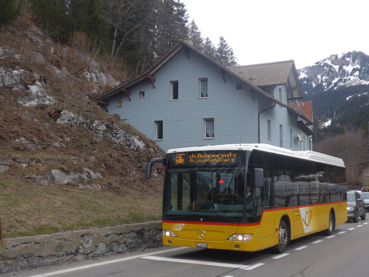 (224'122) - PostAuto Bern - BE 538'988 - Mercedes (ex BE 637'781) am 13. M�rz 2021 auf dem Br�nigpass