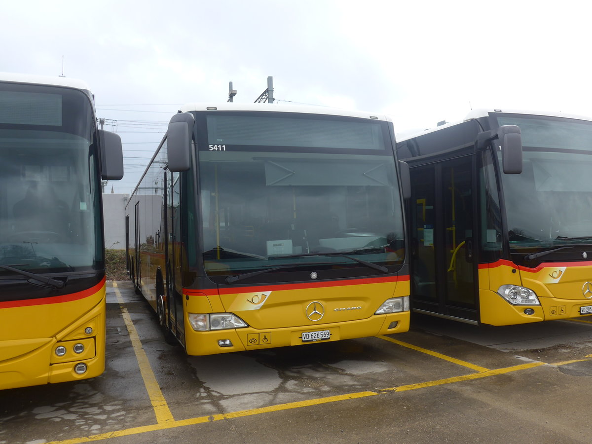 (224'186) - CarPostal Ouest - VD 626'569 - Mercedes (ex JU 6480; ex Nr. 71; ex Stucki, Porrentruy Nr. 10) am 14. M�rz 2021 in Yverdon, Garage