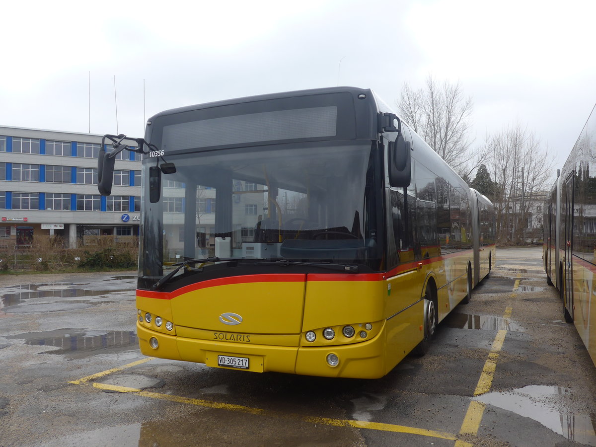 (224'205) - CarPostal Ouest - VD 305'217 - Solaris am 14. M�rz 2021 in Yverdon, Garage