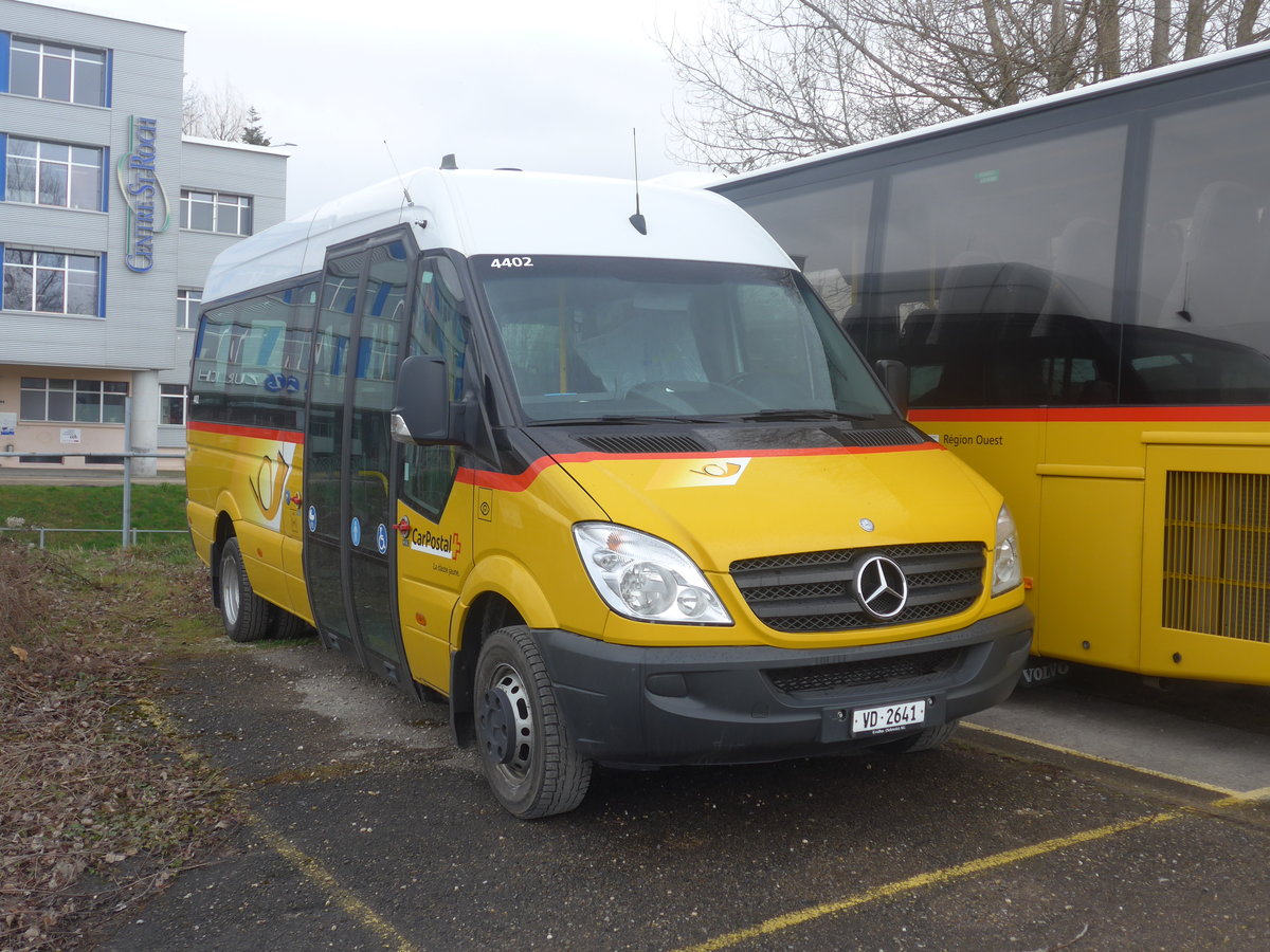 (224'220) - CarPostal Ouest - VD 2641 - Mercedes (ex Scaiola, Les Cullayes) am 14. M�rz 2021 in Yverdon, Garage