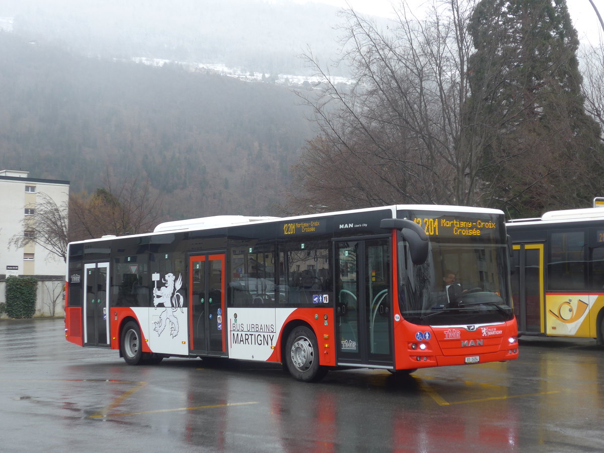 (224'222) - TMR Martigny - Nr. 154/VS 1454 - MAN am 14. M�rz 2021 beim Bahnhof Martigny