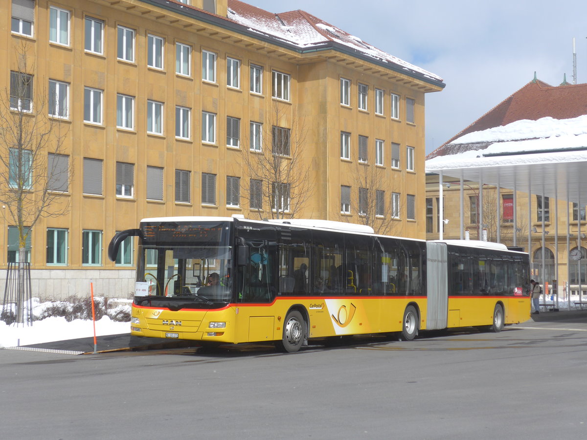 (224'295) - Buchard, Leytron - NE 165'375 - MAN (ex VS 241'996; ex Nr. 159) am 20. M�rz 2021 beim Bahnhof La Chaux-de-Fonds (Einsatz CarPostal)