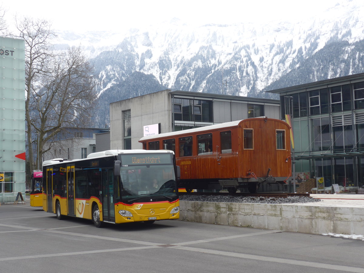 (224'340) - PostAuto Bern - BE 654'089 - Mercedes am 21. M�rz 2021 beim Bahnhof Interlaken Ost