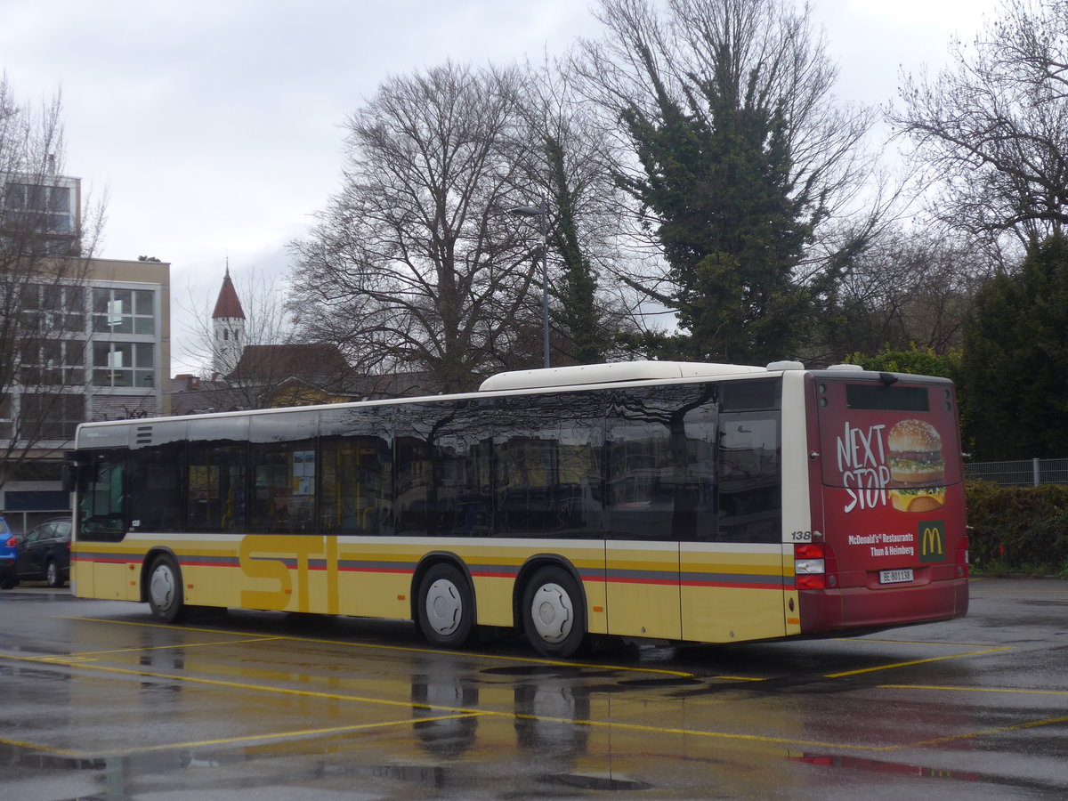 (224'353) - STI Thun - Nr. 138/BE 801'138 - MAN am 27. M�rz 2021 bei der Schiffl�ndte Thun