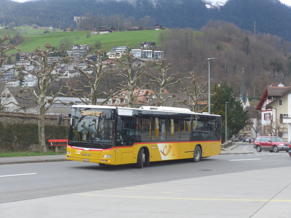 (224'370) - PostAuto Zentralschweiz - Nr. 9/OW 10'001 - MAN (ex Dillier, Sarnen Nr. 9) am 27. M�rz 2021 beim Bahnhof Sarnen