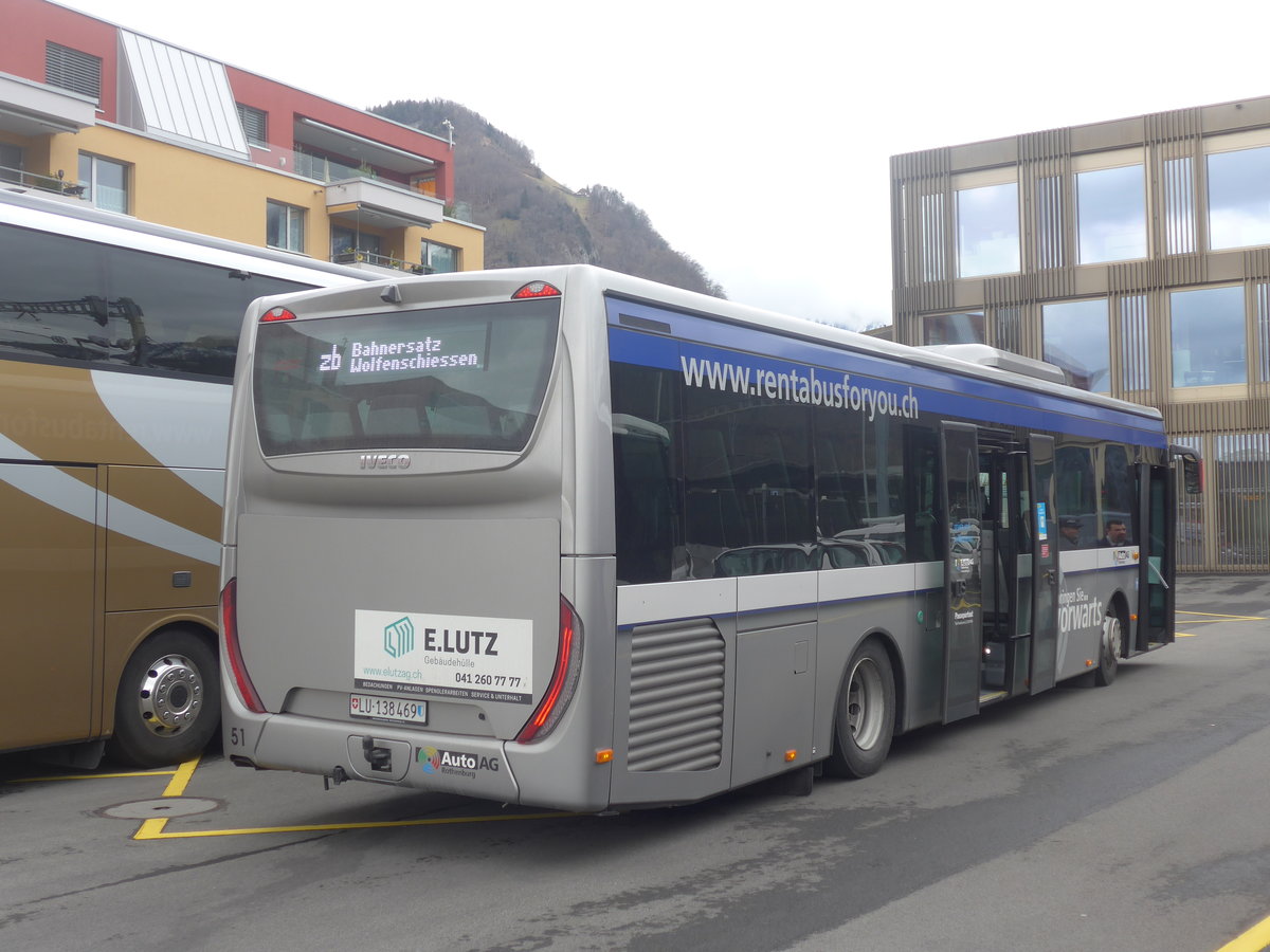 (224'432) - AAGR Rothenburg - Nr. 51/LU 138'469 - Iveco am 27. M�rz 2021 beim Bahnhof Stansstad