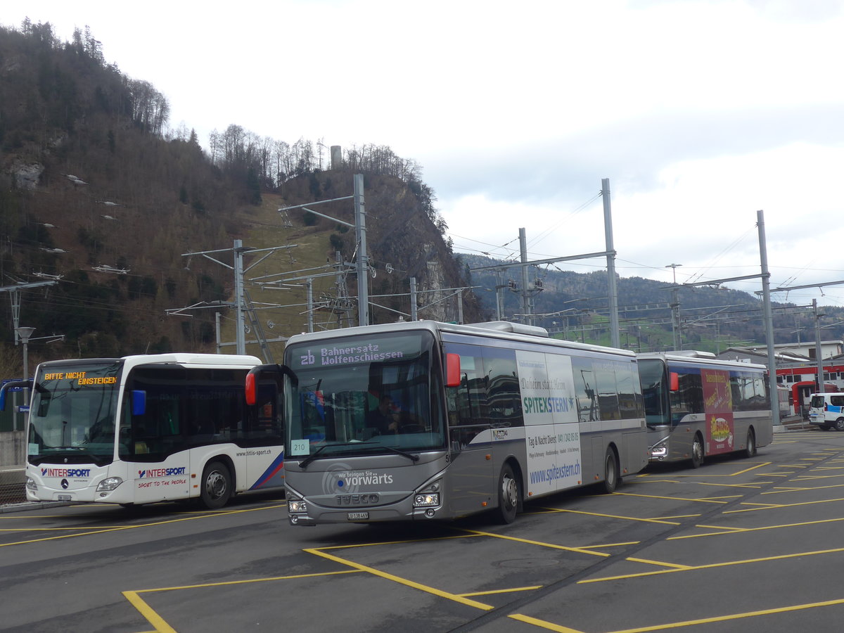 (224'439) - AAGR Rothenburg - Nr. 51/LU 138'469 - Iveco am 27. M�rz 2021 beim Bahnhof Stansstad