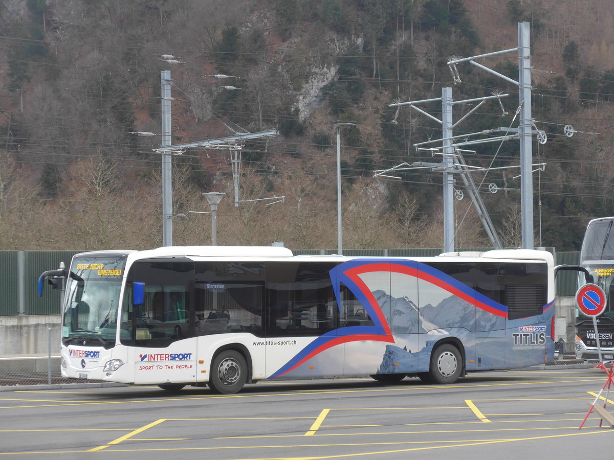 (224'441) - EAB Engelberg - Nr. 5/OW 10'241 - Mercedes (ex VZO Gr�ningen; ex Vorf�hrfahrzeug) am 27. M�rz 2021 beim Bahnhof Stansstad