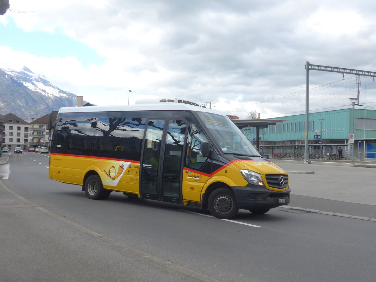 (224'465) - PostAuto Zentralschweiz - Nr. 8/OW 10'314 - Mercedes (ex Dillier, Sarnen Nr. 8) am 27. M�rz 2021 beim Bahnhof Sarnen