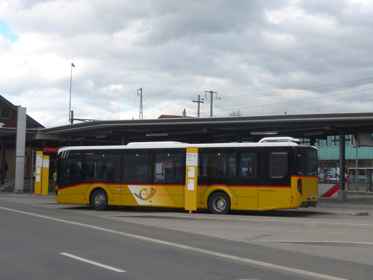 (224'473) - PostAuto Zentralschweiz - Nr. 7/OW 10'040 - MAN am 27. M�rz 2021 beim Bahnhof Sarnen