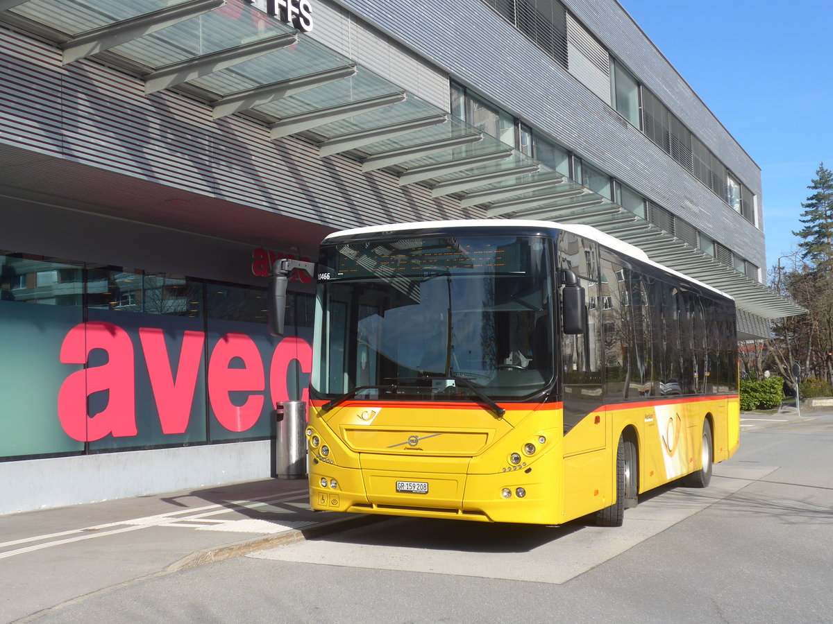 (224'483) - PostAuto Graub�nden - GR 159'208 - Volvo am 28. M�rz 2021 beim Bahnhof Landyuart