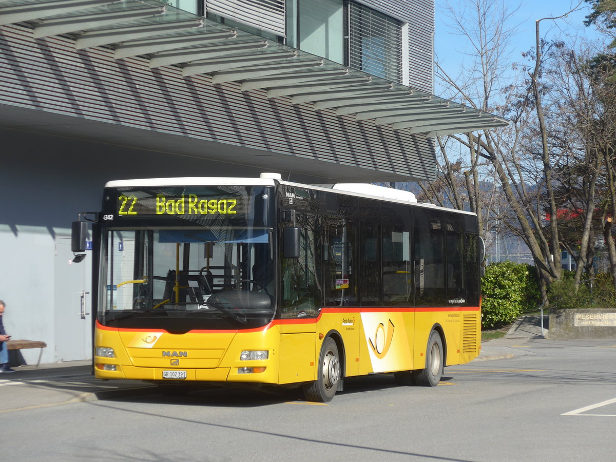 (224'484) - Gessinger, Bad Ragaz - GR 102'391 - MAN/G�ppel am 28. M�rz 2021 beim Bahnhof Landquart