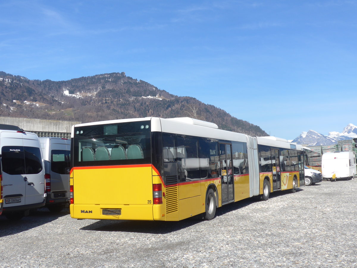 (224'499) - Stuppan, Flims - MAN (ex Steiner, Ortschwaben Nr. 20; ex Steiner, Ortschwaben Nr. 10) am 28. M�rz 2021 in Landquart, Garage Bardill 