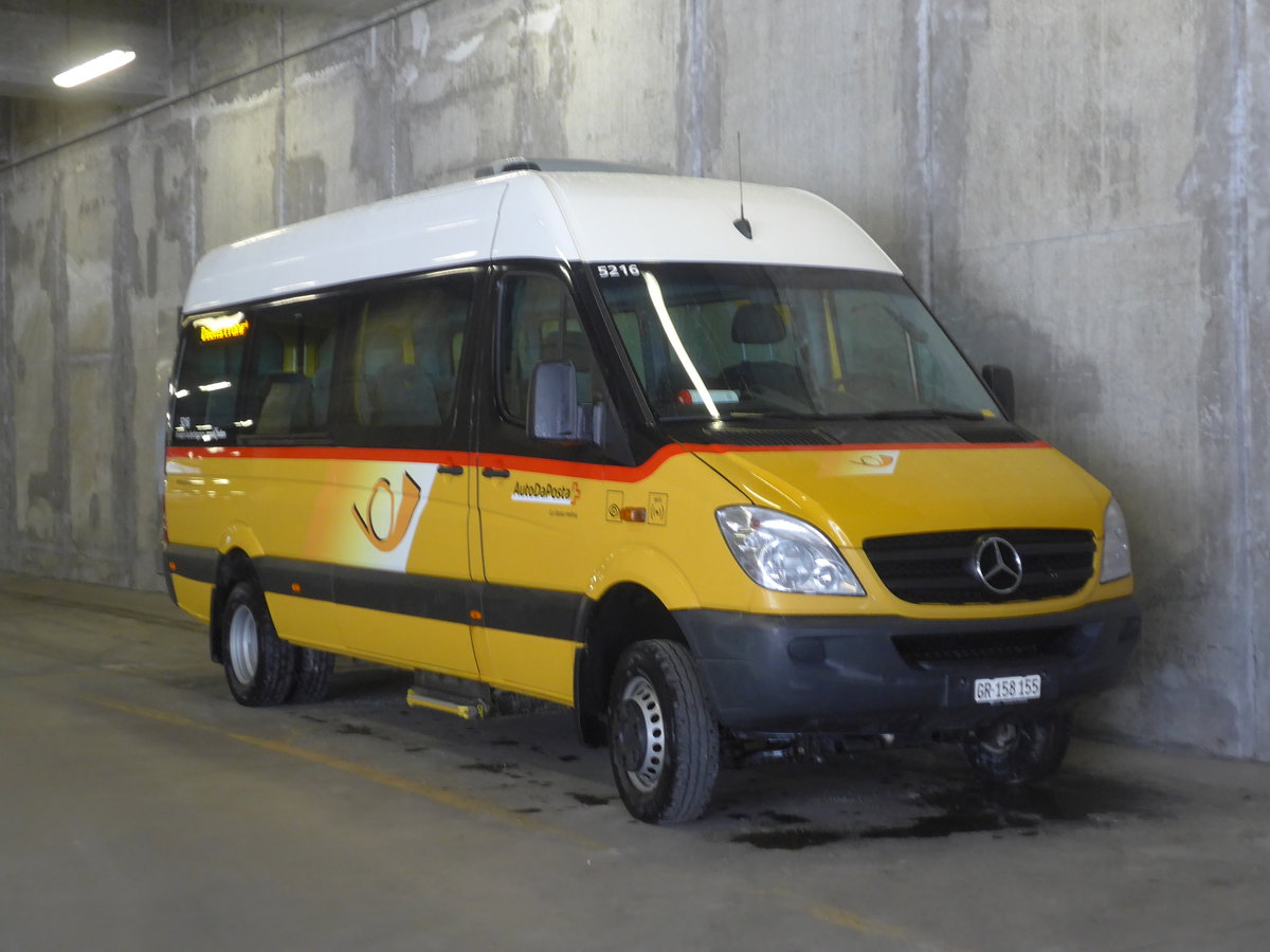 (224'523) - PostAuto Graub�nden - GR 158'155 - Mercedes (ex Bus Val M�stair, L� Nr. 4) am 28. M�rz 2021 in Thusis, Postautostation