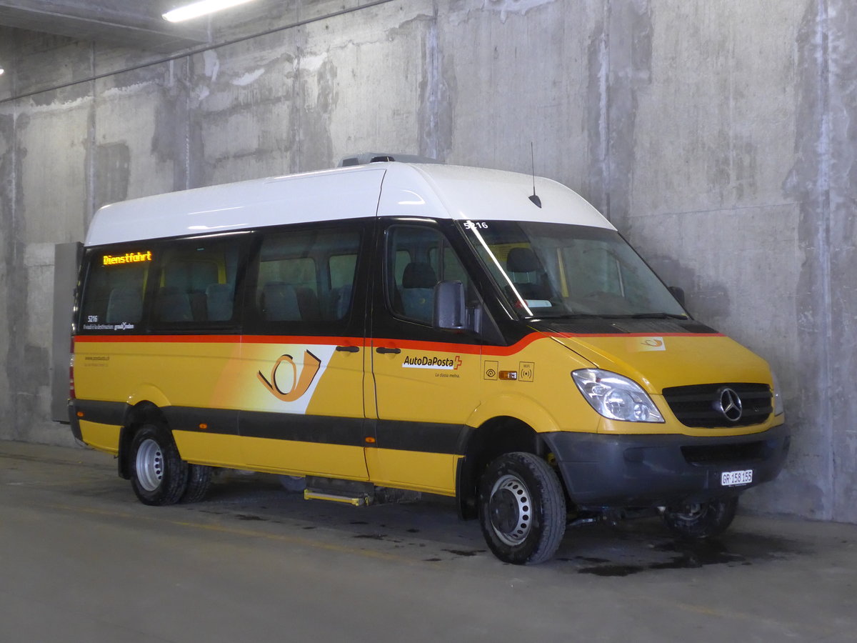 (224'524) - PostAuto Graub�nden - GR 158'155 - Mercedes (ex Bus Val M�stair, L� Nr. 4) am 28. M�rz 2021 in Thusis, Postautostation