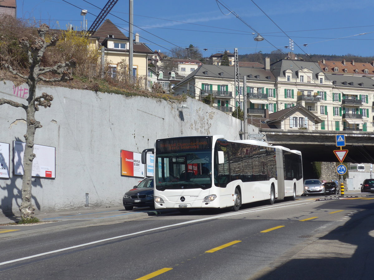 (224'567) - Interbus, Yverdon - Nr. 209/NE 231'209 - Mercedes (ex Gschwindl, A-Wien Nr. 8401) am 29. M�rz 2021 in Neuch�tel, Avenue de la Gare (Einsatz CarPostal)