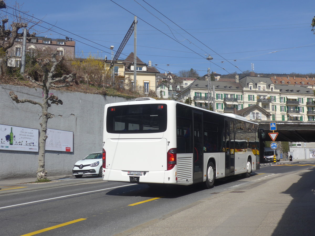 (224'595) - Interbus, Yverdon - Nr. 48/NE 231'048 - Setra (ex Nr. 3; ex SBC Chur Nr. 103; ex SBC Chur Nr. 13) am 29. M�rz 2021 in Neuch�tel, Avenue de la Gare (Einsatz CarPostal)