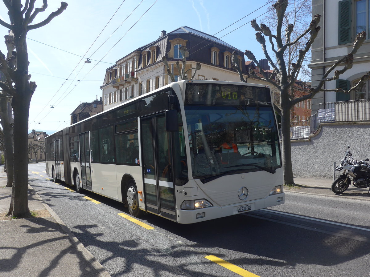 (224'597) - Interbus, Yverdon - Nr. 208/NE 231'208 - Mercedes (ex BSU Solothurn Nr. 40) am 29. M�rz 2021 in Neuch�tel, Avenue de la Gare (Einsatz CarPostal) 