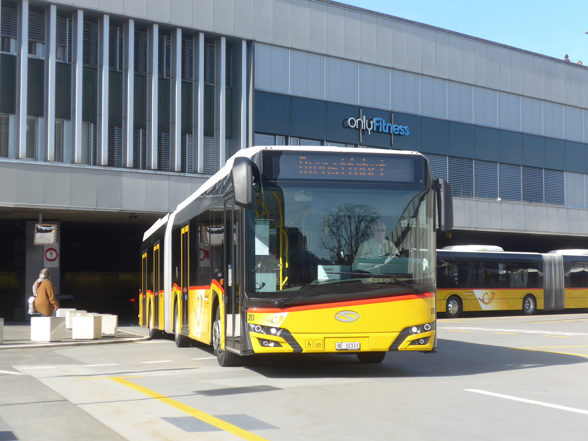 (224'624) - Steiner, Ortschwaben - Nr. 20/BE 32'333 - Solaris am 29. M�rz 2021 in Bern, Postautostation