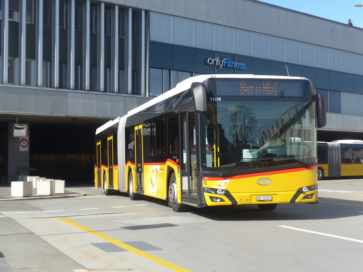 (224'629) - Steiner, Ortschwaben - Nr. 19/BE 52'222 - Solaris am 29. M�rz 2021 in Bern, Postautostation