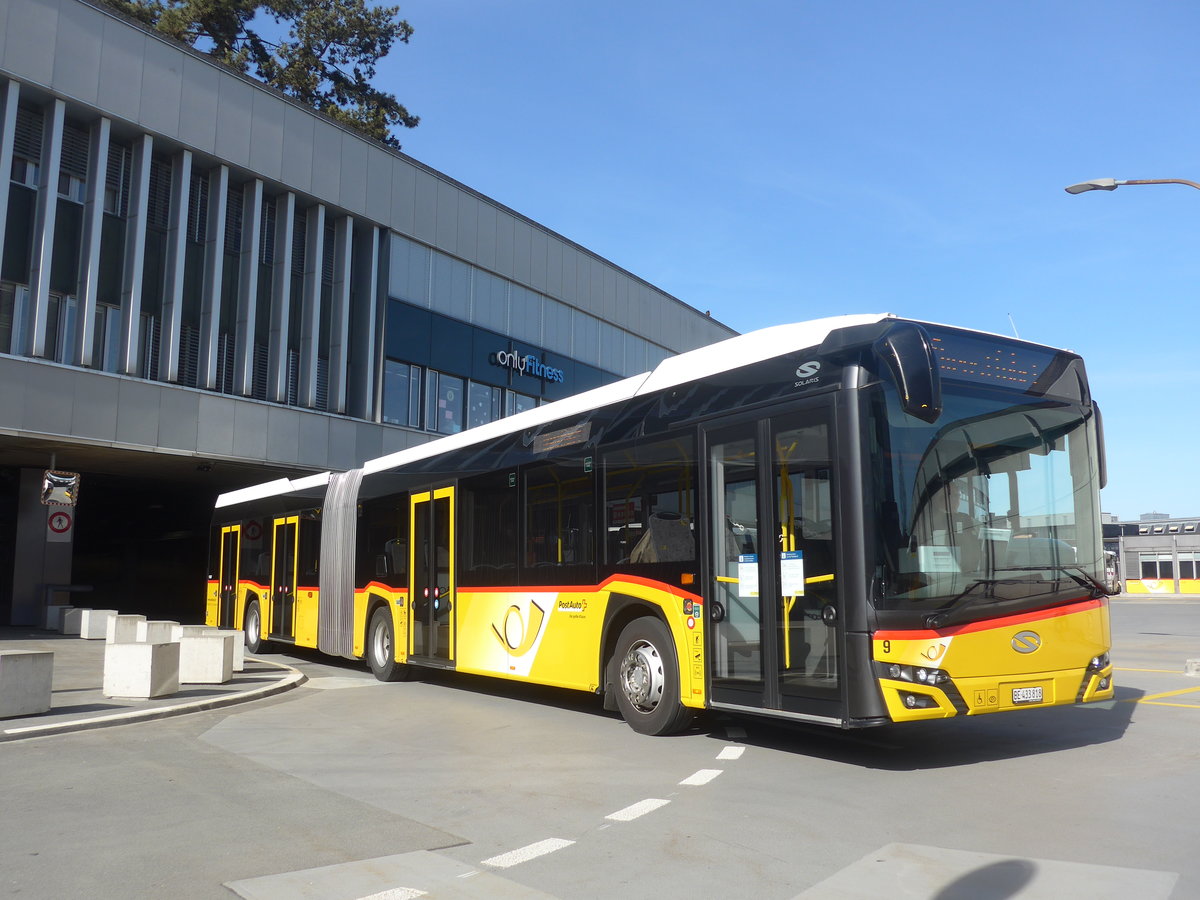 (224'632) - Steiner, Ortschwaben - Nr. 9/BE 433'818 - Solaris (ex AVA Biel Nr. 11) am 29. M�rz 2021 in Bern, Postautostation 