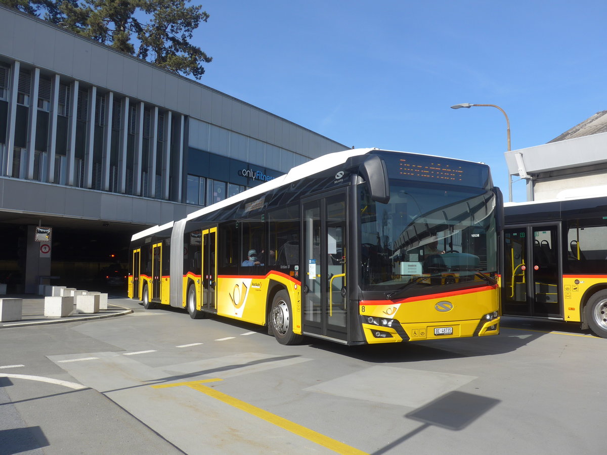 (224'637) - Steiner, Ortschwaben - Nr. 8/BE 48'735 - Solaris am 29. M�rz 2021 in Bern, Postautostation