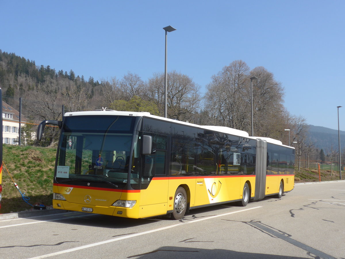 (224'673) - PostAuto Bern - Nr. 689/NE 165'367 - Mercedes (ex BE 834'689; ex H�fliger, Sursee Nr. 7) am 2. April 2021 in Boudevilliers, SCAN-ne (Einsatz CarPostal)