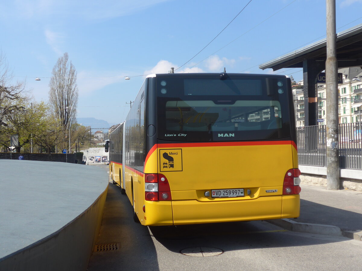 (225'059) - CarPostal Ouest - VD 259'997 - MAN am 17. April 2021 beim Bahnhof Neuch�tel