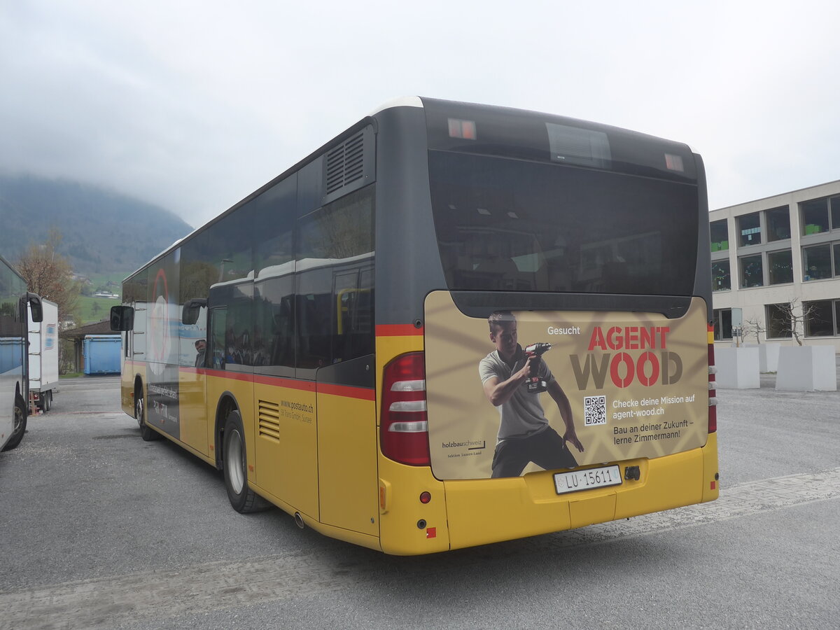 (225'078) - SB Trans, Sursee - Nr. 1/LU 15'611 - Mercedes am 18. April 2021 in Stans, Parkplatz Turmatt