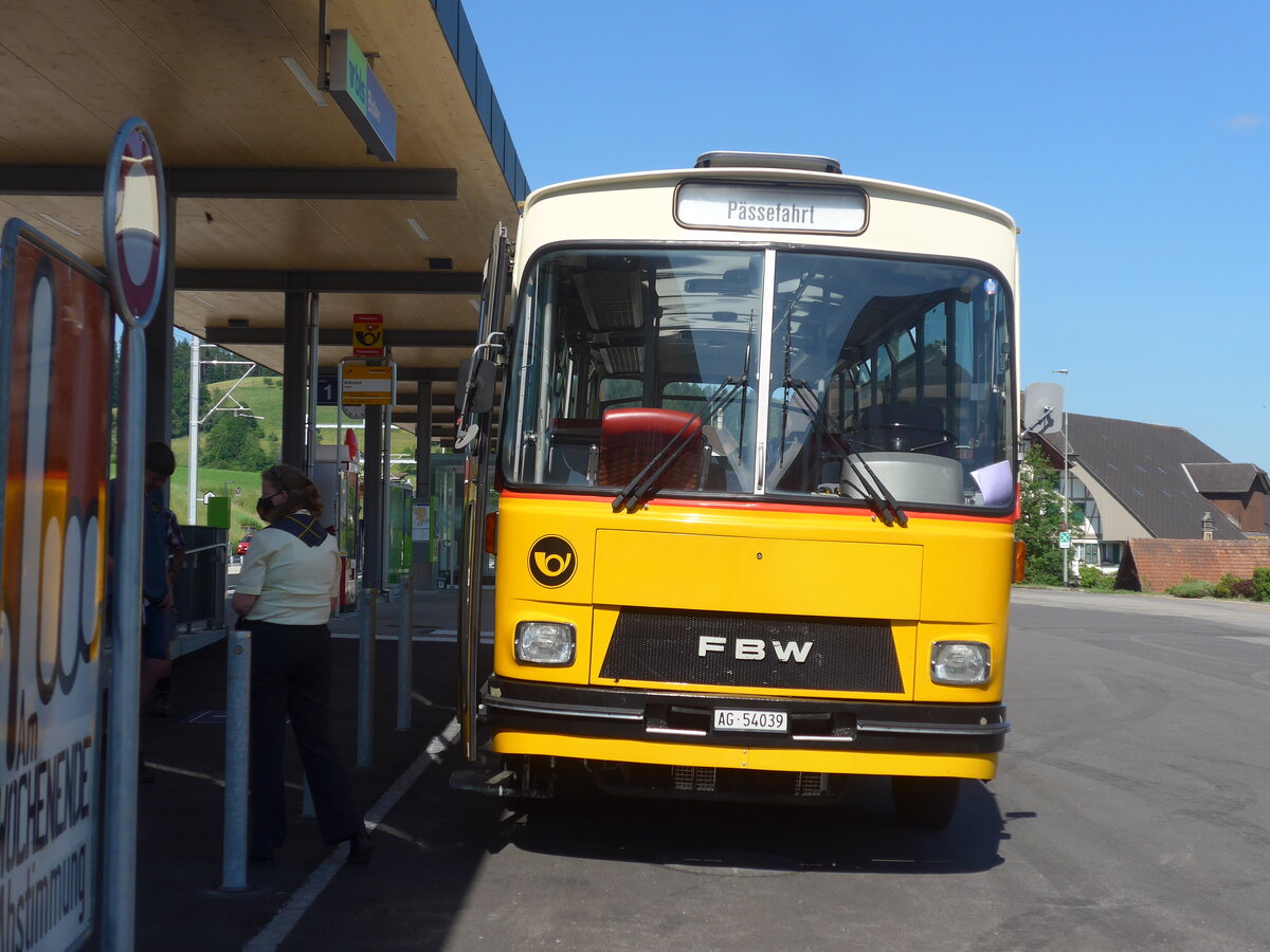 (225'859) - Birchler, Remetschwil - AG 54'039 - FBW/T�scher (ex Gerber, Winkel; ex Eggenberger, M�riken; ex Tanner, Bubendorf; ex P 24'803) am 13. Juni 2021 beim Bahnhof Biglen