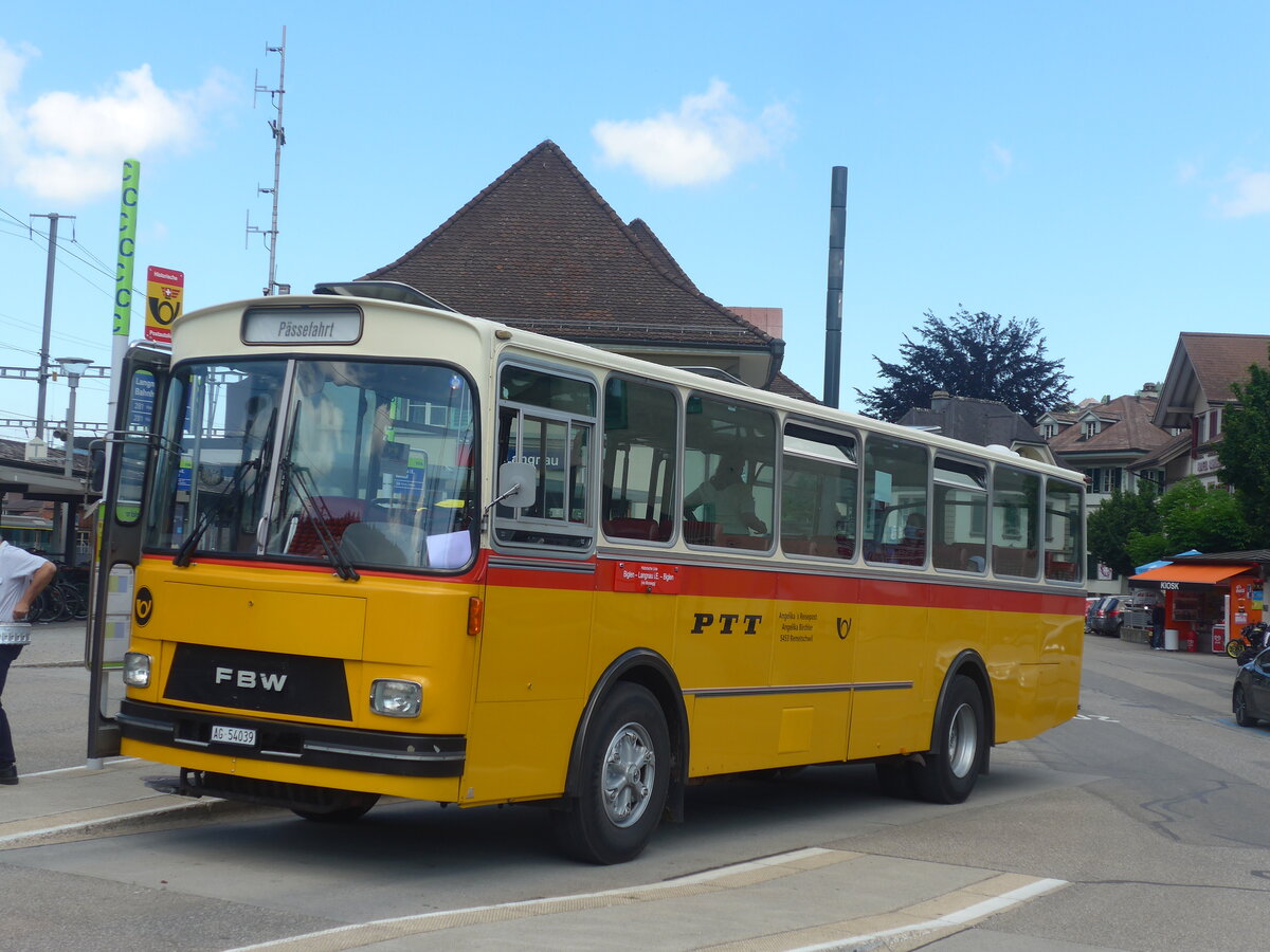 (225'864) - Birchler, Remetschwil - AG 54'039 - FBW/T�scher (ex Gerber, Winkel; ex Eggenberger, M�riken; ex Tanner, Bubendorf; ex P 24'803) am 13. Juni 2021 beim Bahnhof Langnau