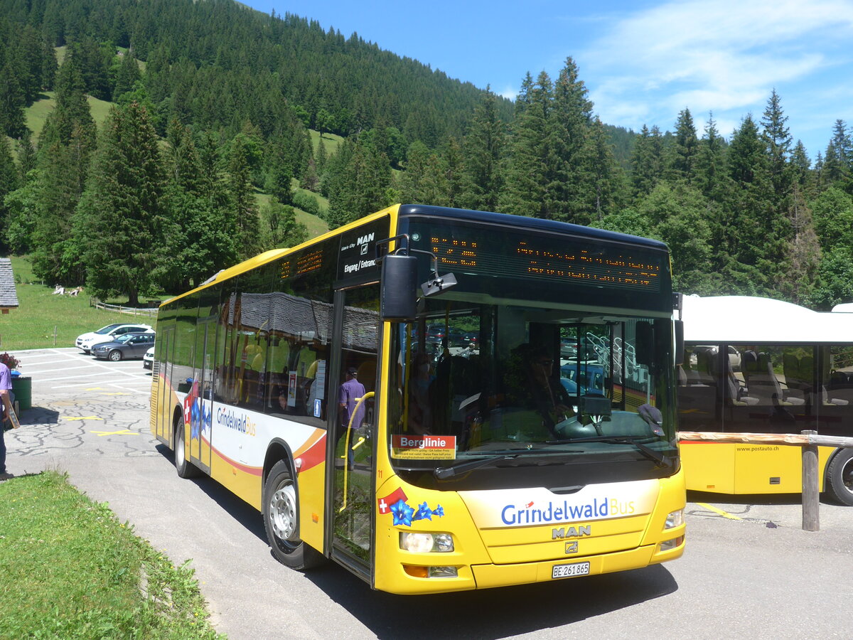 (226'270) - Grindelwaldbus, Grindelwald - Nr. 11/BE 261'865 - MAN/G�ppel am 10. Juli 2021 auf der Schwarzwaldalp