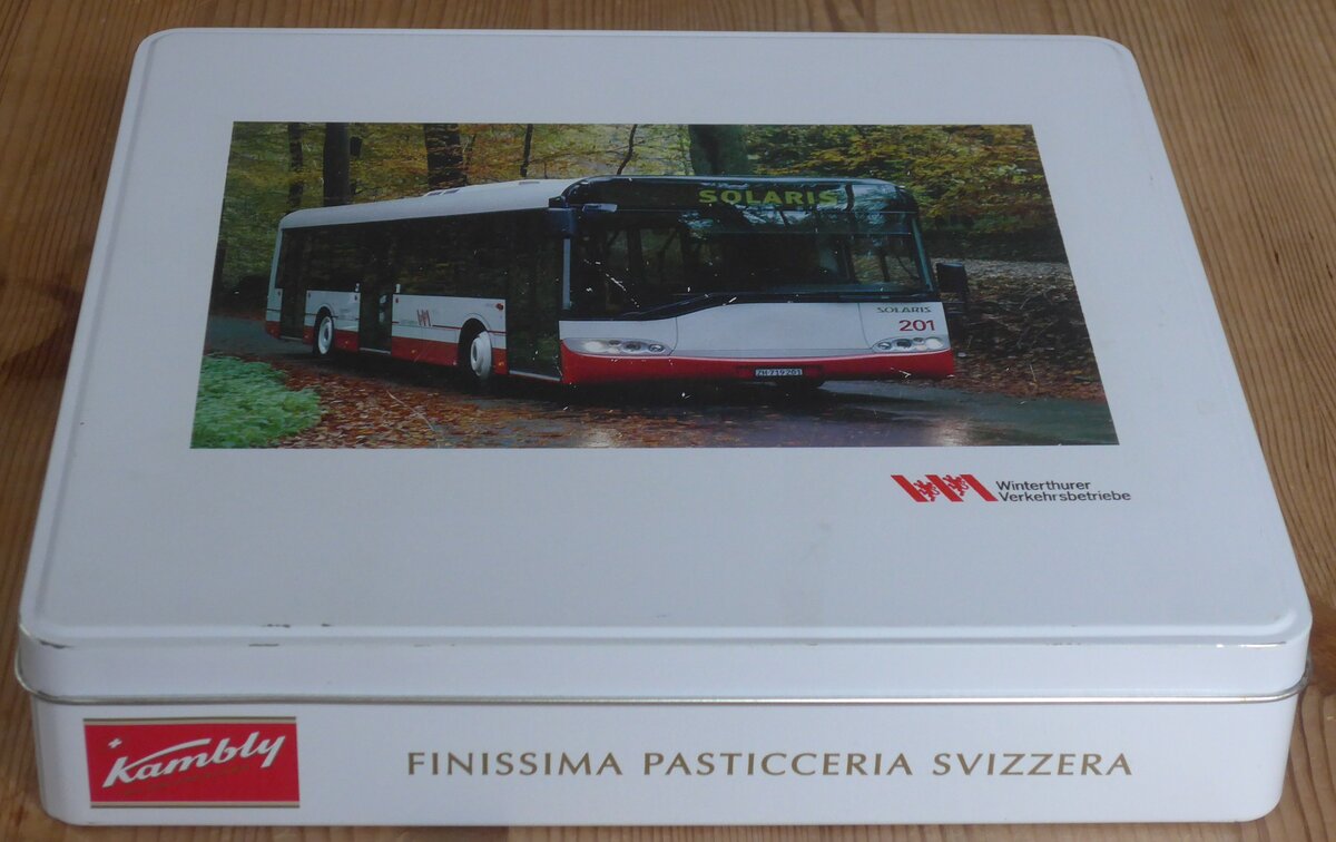 (226'486) - Kambly Biscuitdose mit dem 1. Solaris-Autobus der Schweiz f�r die Winterthurer Verkehrsbetriebe am 16. Juli 2021 in Thun