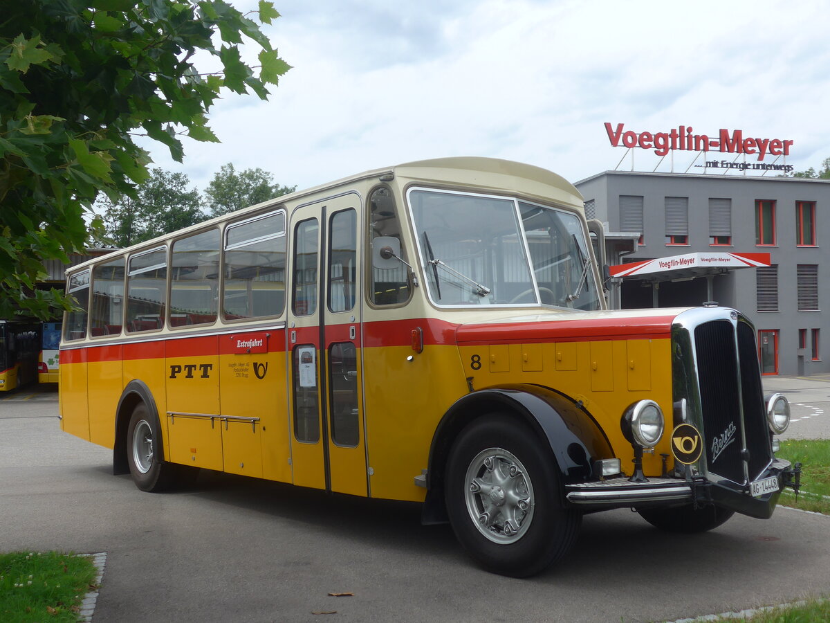 (227'169) - Voegtlin-Meyer, Brugg - Nr. 8/AG 14'448 - Berna/R&J (ex P 23'700; ex Schenk, Triengen; ex AGS Sch�ftland) am 9. August 2021 in Brugg, Garage