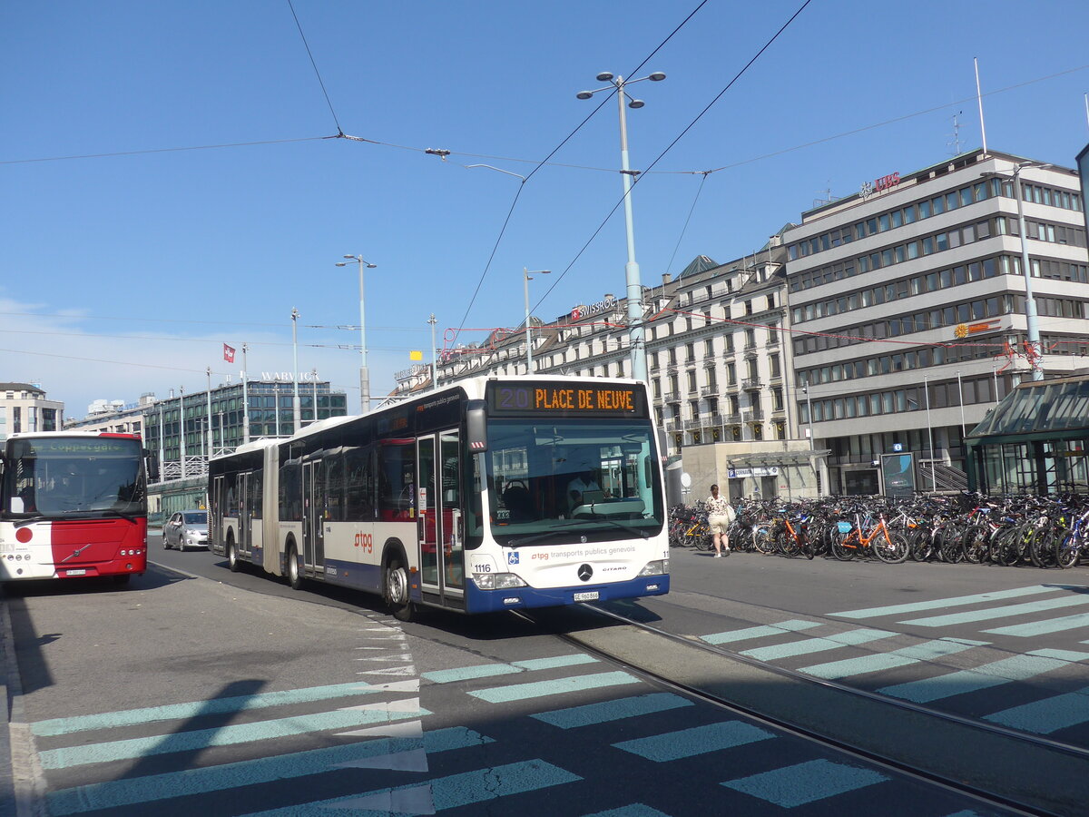 (227'346) - TPG Gen�ve - Nr. 1116/GE 960'866 - Mercedes am 15. August 2021 beim Bahnhof Gen�ve