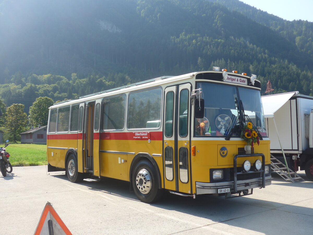 (227'425) - Oberh�nsli, Thayngen - SH 40 U - FBW/T�scher (ex Bus-Halter, Wil Nr. 9) am 21. August 2021 in Interlaken, Flugplatz