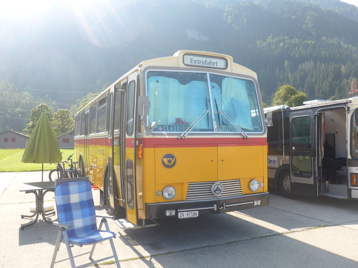(227'428) - Simoncini, D�llikon - ZH 97'186 - Saurer/T�scher (ex Lambach, Rieden; ex F�ssler, Winterthur; ex Steiger, Schlatt; ex P24'647) am 21. August 2021 in Interlaken, Flugplatz