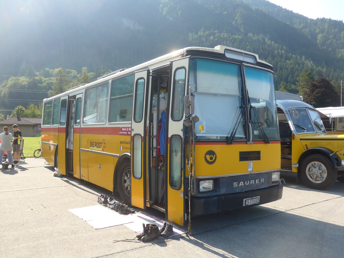 (227'433) - Sch�r, Ettenhausen - TG 175'032 - Saurer/R&J (ex Zimmermann, Kerns; ex Amstein, Willisau) am 21. August 2021 in Interlaken, Flugplatz
