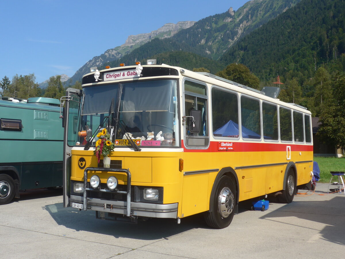 (227'496) - Oberh�nsli, Thayngen - SH 40 U - FBW/T�scher (ex Bus-Halter, Wil Nr. 9) am 21. August 2021 in Interlaken, Flugplatz