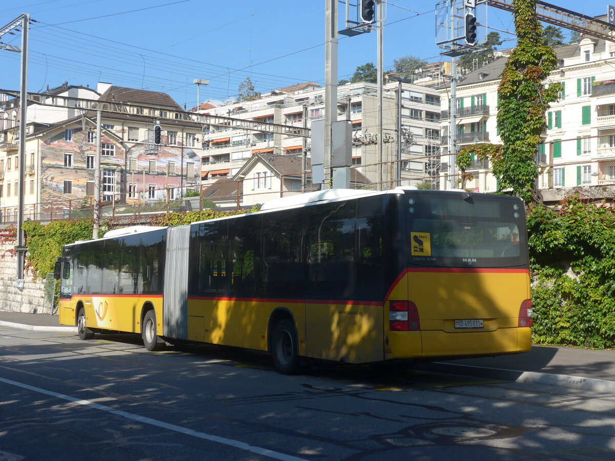 (228'073) - CarPostal Ouest - VD 495'031 - MAN am 18. September 2021 beim Bahnhof Neuch�tel