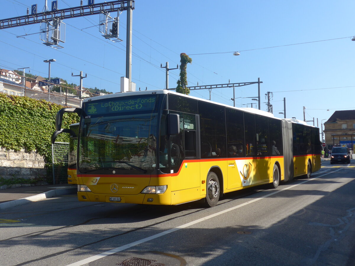(228'075) - CarPostal Ouest - NE 165'362 - Mercedes (ex VD 386'069) am 18. September 2018 beim Bahnhof Neuch�tel