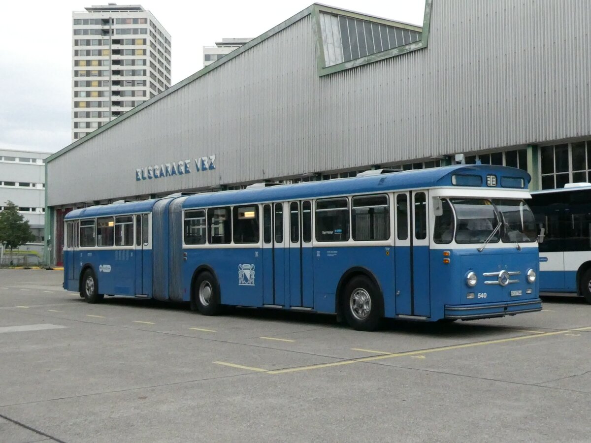 (228'342) - VBZ Z�rich (TMZ) - Nr. 540/ZH 187'540 - Saurer/Saurer (ex Nr. 7540; ex Nr. 540) am 26. September 2021 in Z�rich, Garage Hardau