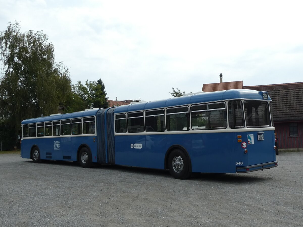 (228'355) - VBZ Z�rich (TMZ) - Nr. 540/ZH 187'540 - Saurer/Saurer (ex Nr. 7540; ex Nr. 540) am 26. September 2021 in Marthalen, Gasthof zum R�ssli