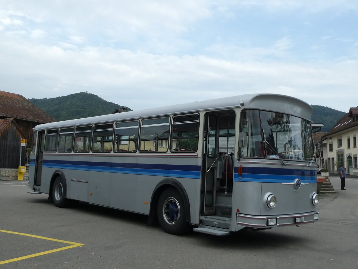 (228'401) - Borer, Neuhausen - SH 19'684 - Saurer/T�scher (ex Sch�ttler, D-K�ln; ex Braun, D-M�nster; ex Schmid, Hemishofen; ex Br�tsch, B�ttenhard; ex ASS Schleitheim Nr. 8) am 26. September 2021 in Siblingen, Am Stei