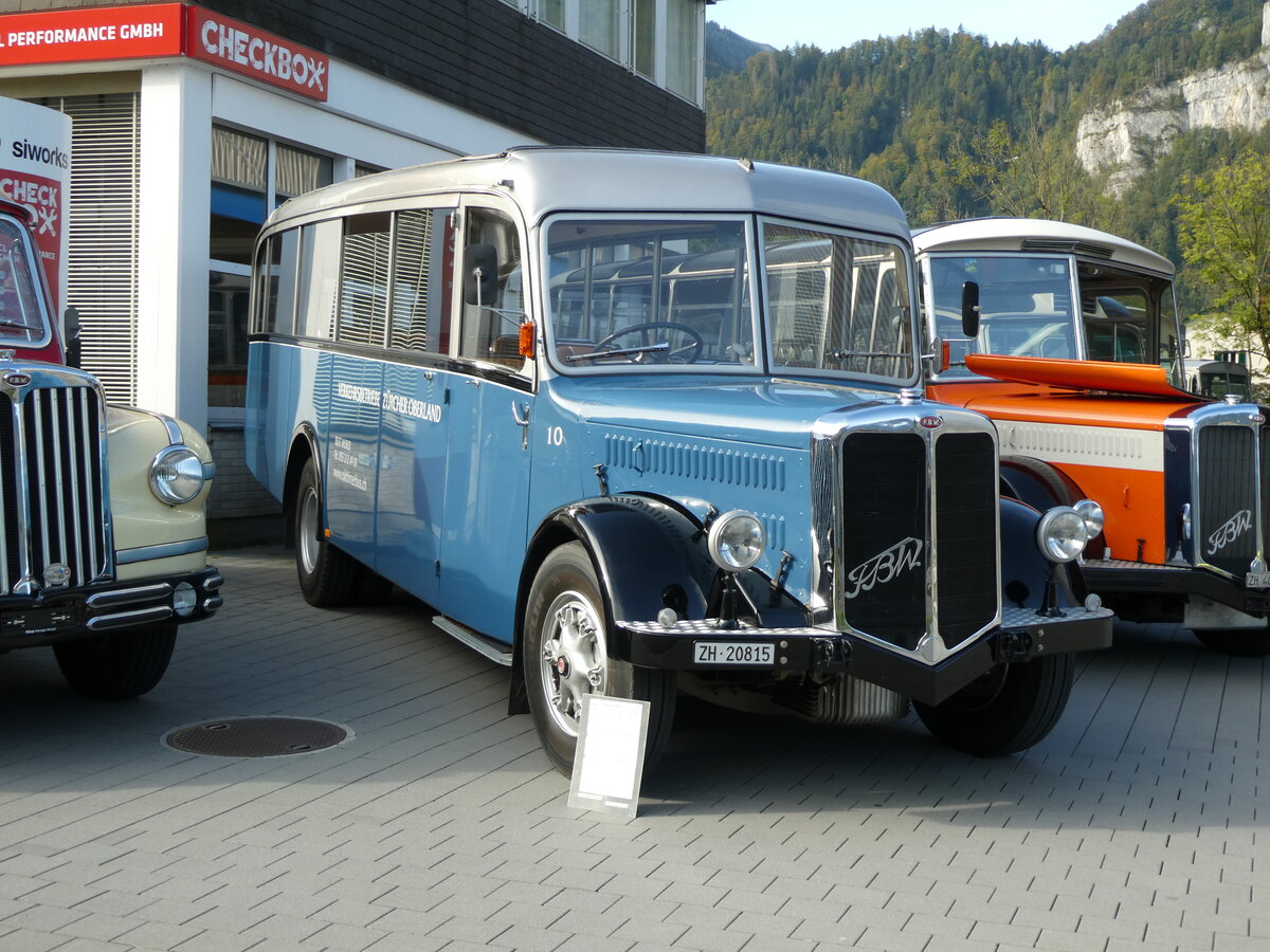 (228'497) - Murer, Jona - Nr. 10/ZH 20'815 - FBW/T�scher (ex VZO Gr�ningen Nr. 10; ex Richter, Z�rich; ex VZO Gr�ningen) am 2. Oktober 2021 in N�fels, FBW-Museum