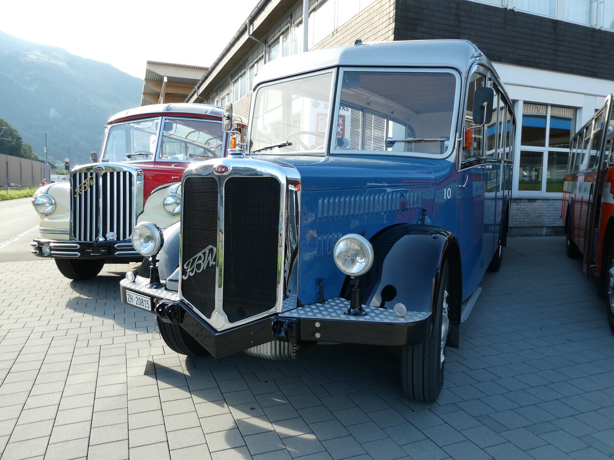 (228'517) - Murer, Jona - Nr. 10/ZH 20'815 - FBW/T�scher (ex VZO Gr�ningen Nr. 10; ex Richter, Z�rich; ex VZO Gr�ningen Nr. 10) am 2. Oktober 2021 in N�fels, FBW-Museum